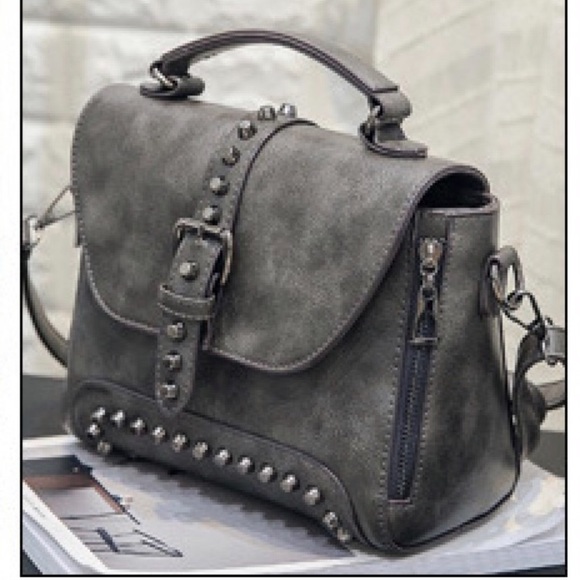 Brown studded shoulder bag,cross body,Steampunk - Picture 6 of 8